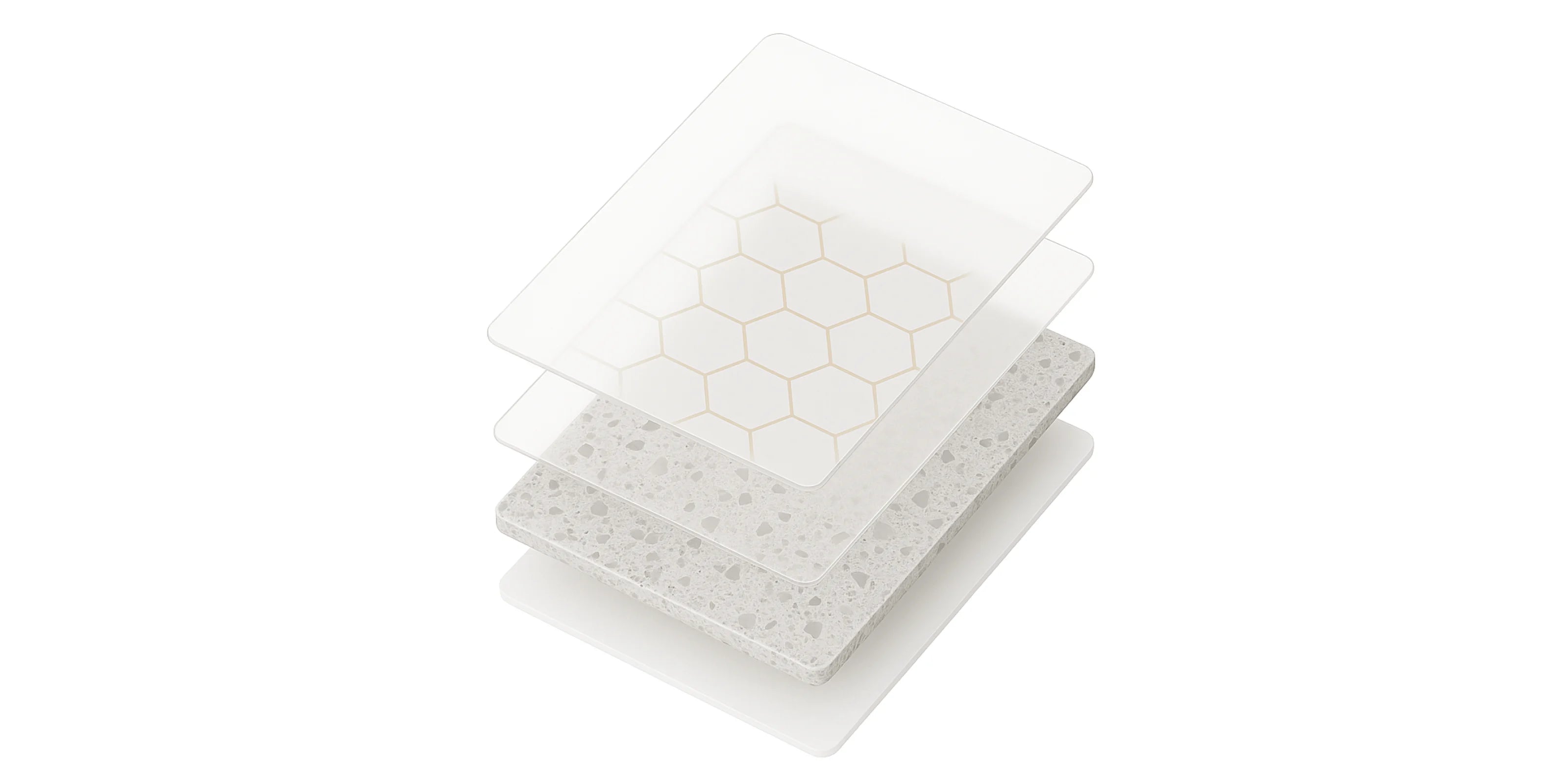 Panel de Pared de Ducha SPC efecto terrazo gris exploded view PC