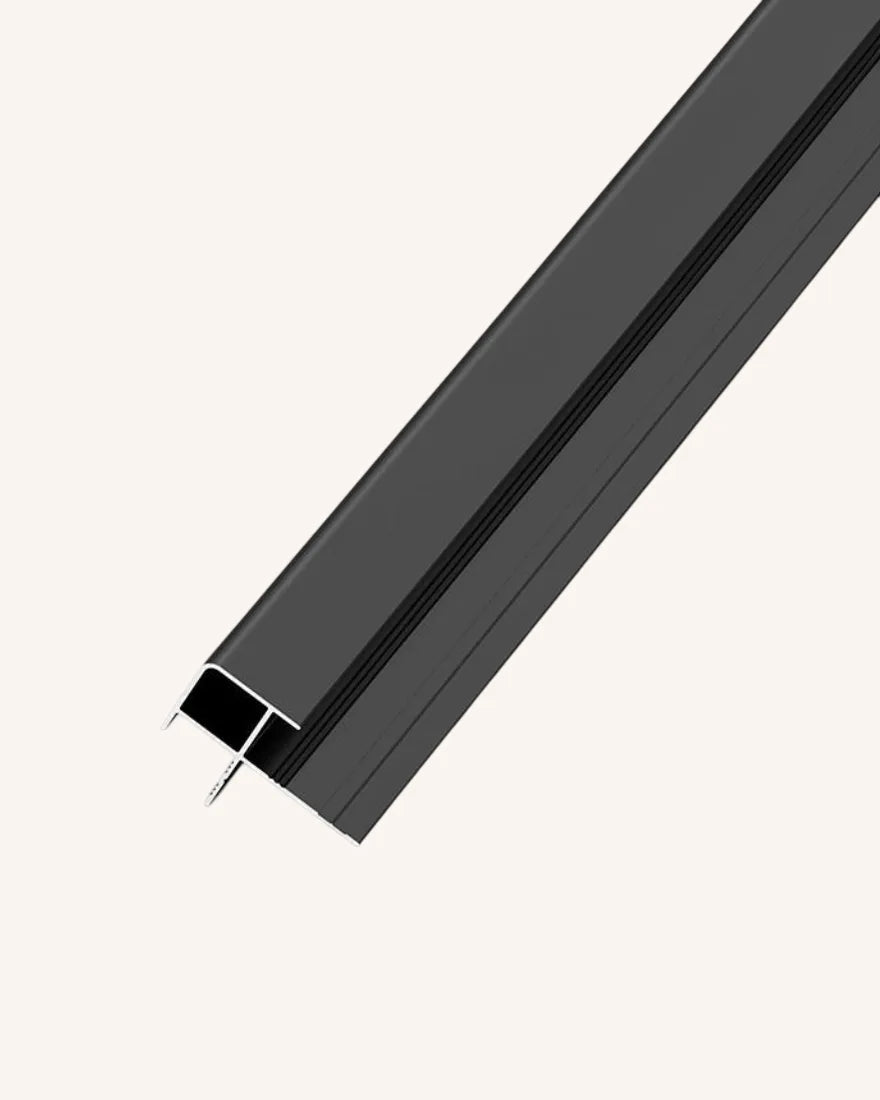 Perfil de Esquina Exterior Cuadrada de Aluminio - Negro Mate