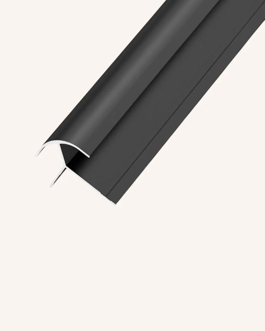 Perfil de Esquina Exterior Redondeada de Aluminio - Negro Mate
