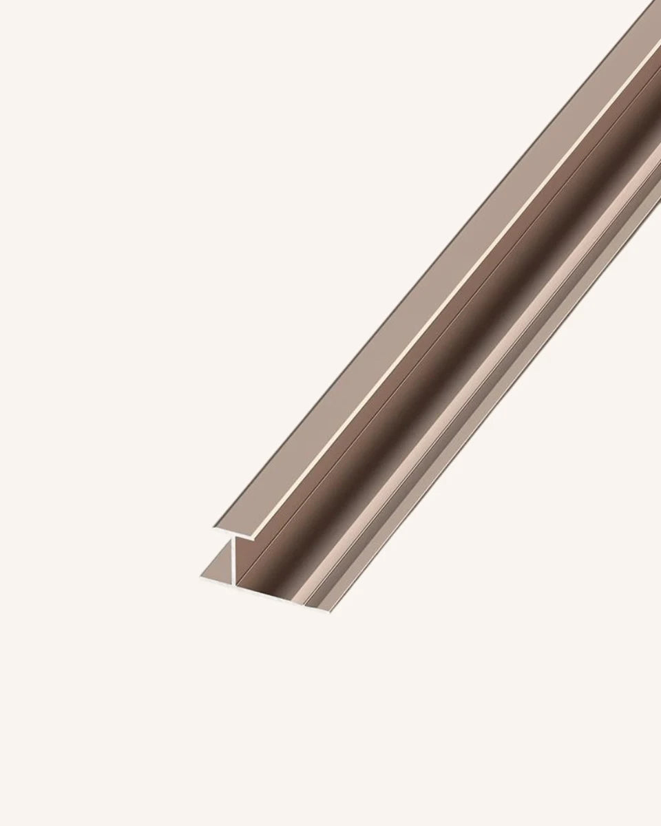 Perfil de unión en H de aluminio - Oro Rosa Brillante