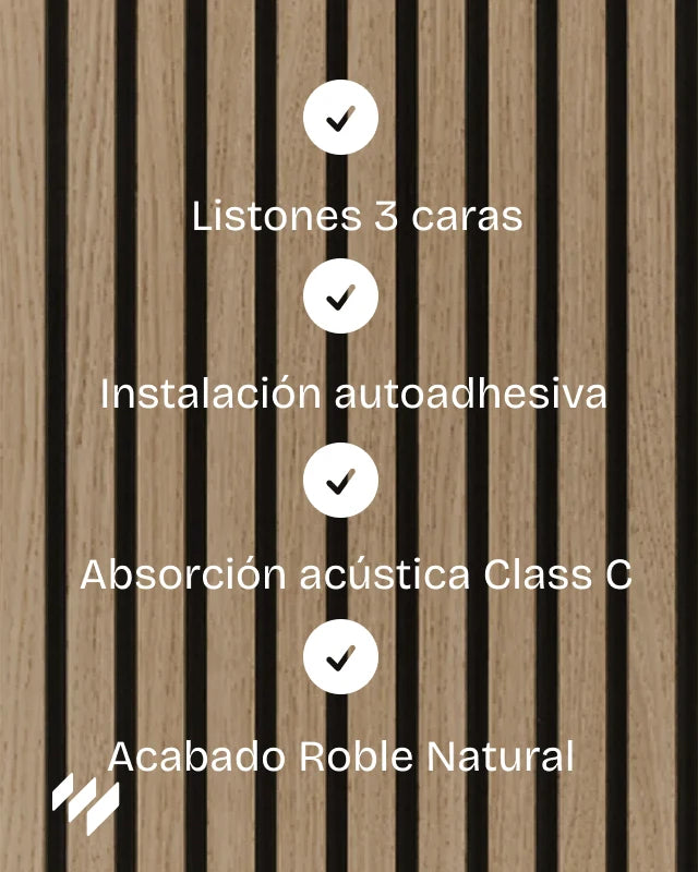 Revestimiento-Acustico-Autoadhesivo-de-Listones-Acabado-Roble-ventajas