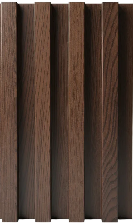 Revestimiento Pared Listones 3D WPC Nogal Oscuro muestra