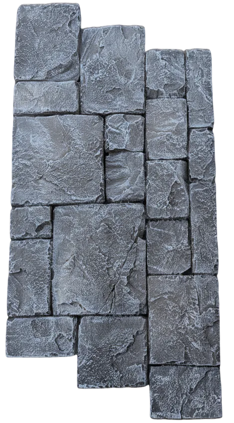 Revestimiento de Pared PU Efecto Piedra Volcánica Color Basalto Vista frontal