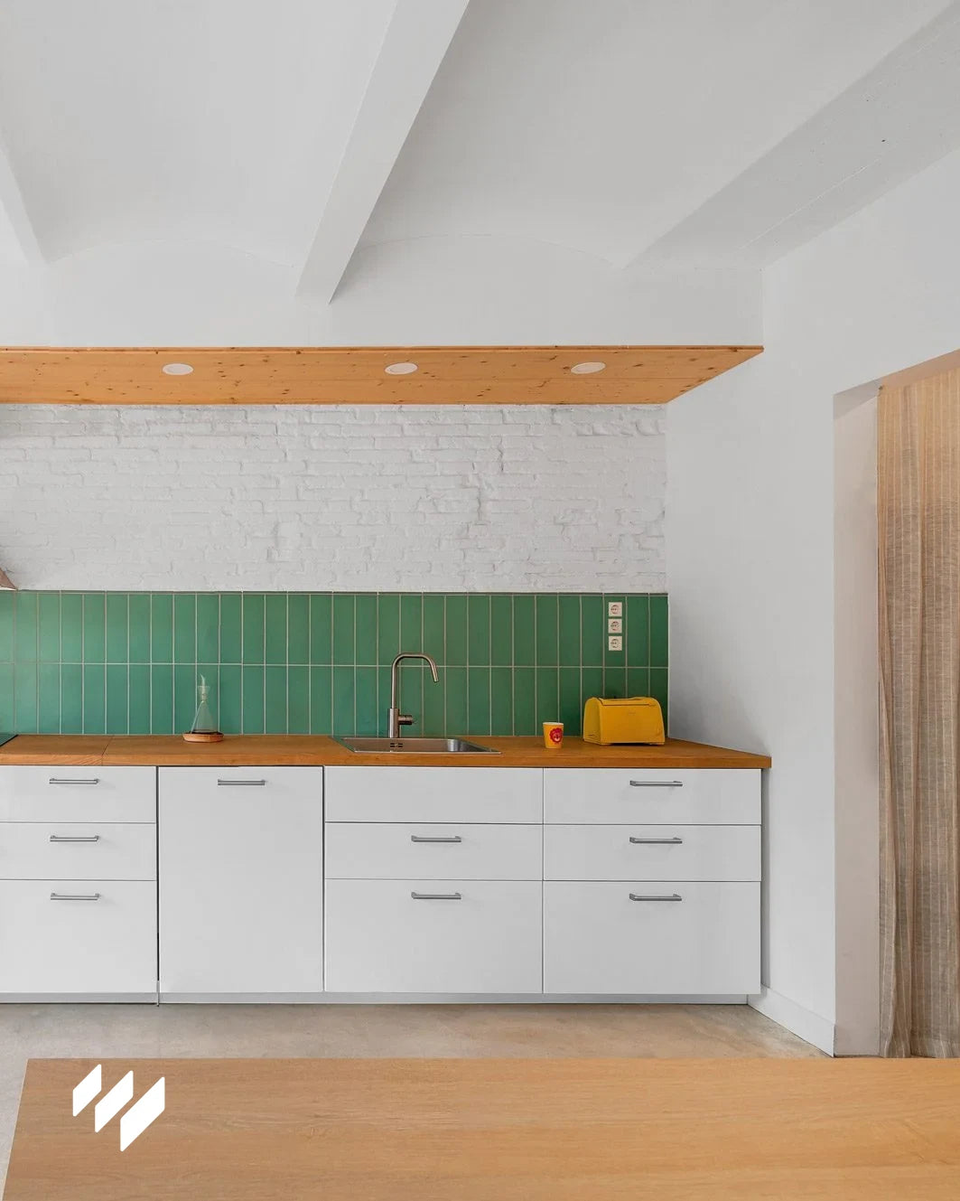 Panel SPC imitación azulejo vertical verde - Versa@