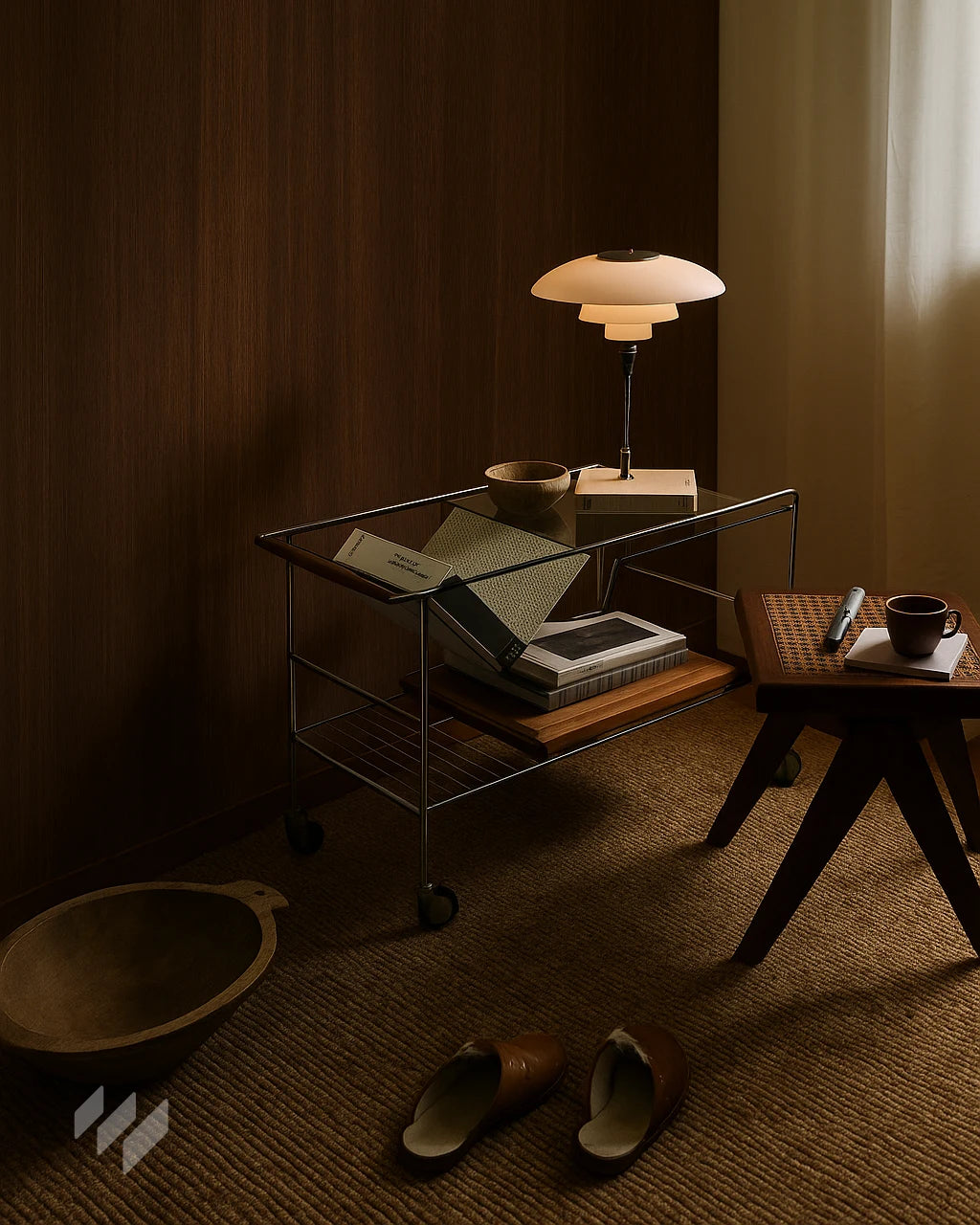 Inspirando un rincón de salón con Panel Decorativo WPC Efecto Madera color Roble Nocturno de Revestimientos Pared, en un ambiente cálido y elegante, ofreciendo ideas para decoración de espacios acogedores.