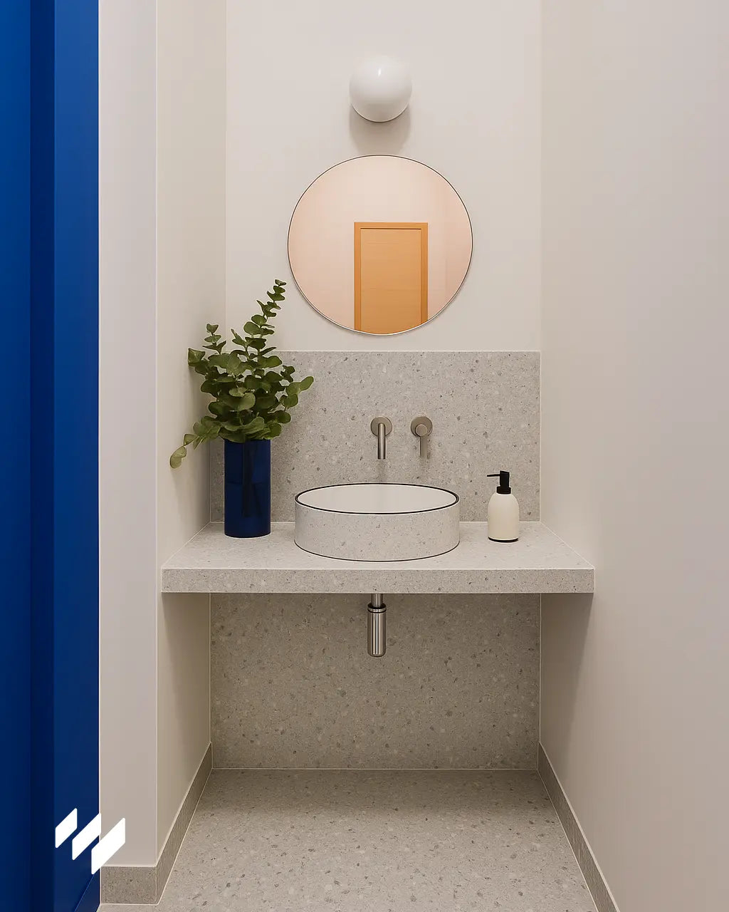 Panel de Pared de Ducha SPC Efecto Terrazo Gris - Versa@