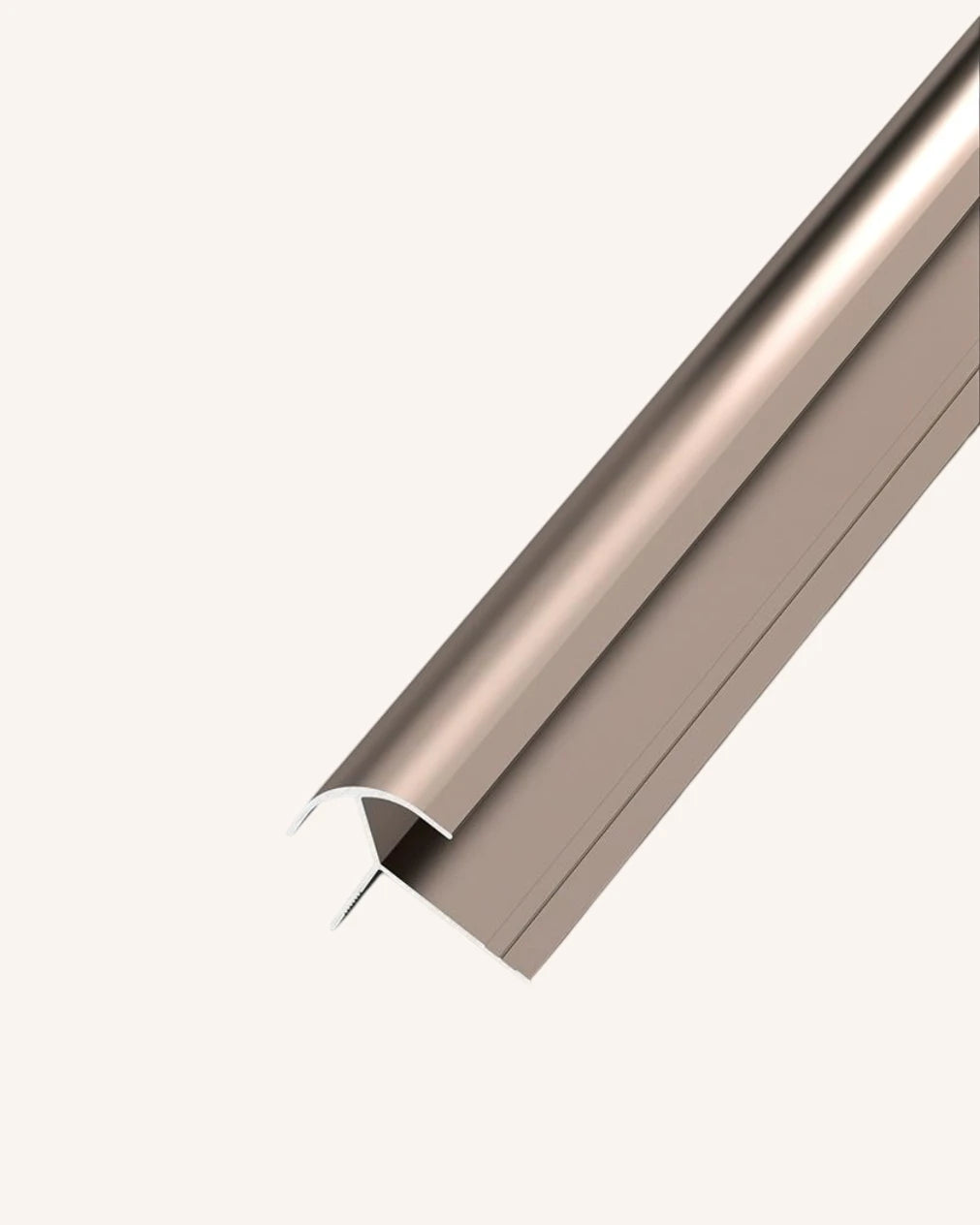 Perfil de Esquina Exterior Redondeada de Aluminio - Oro Rosa Brillante