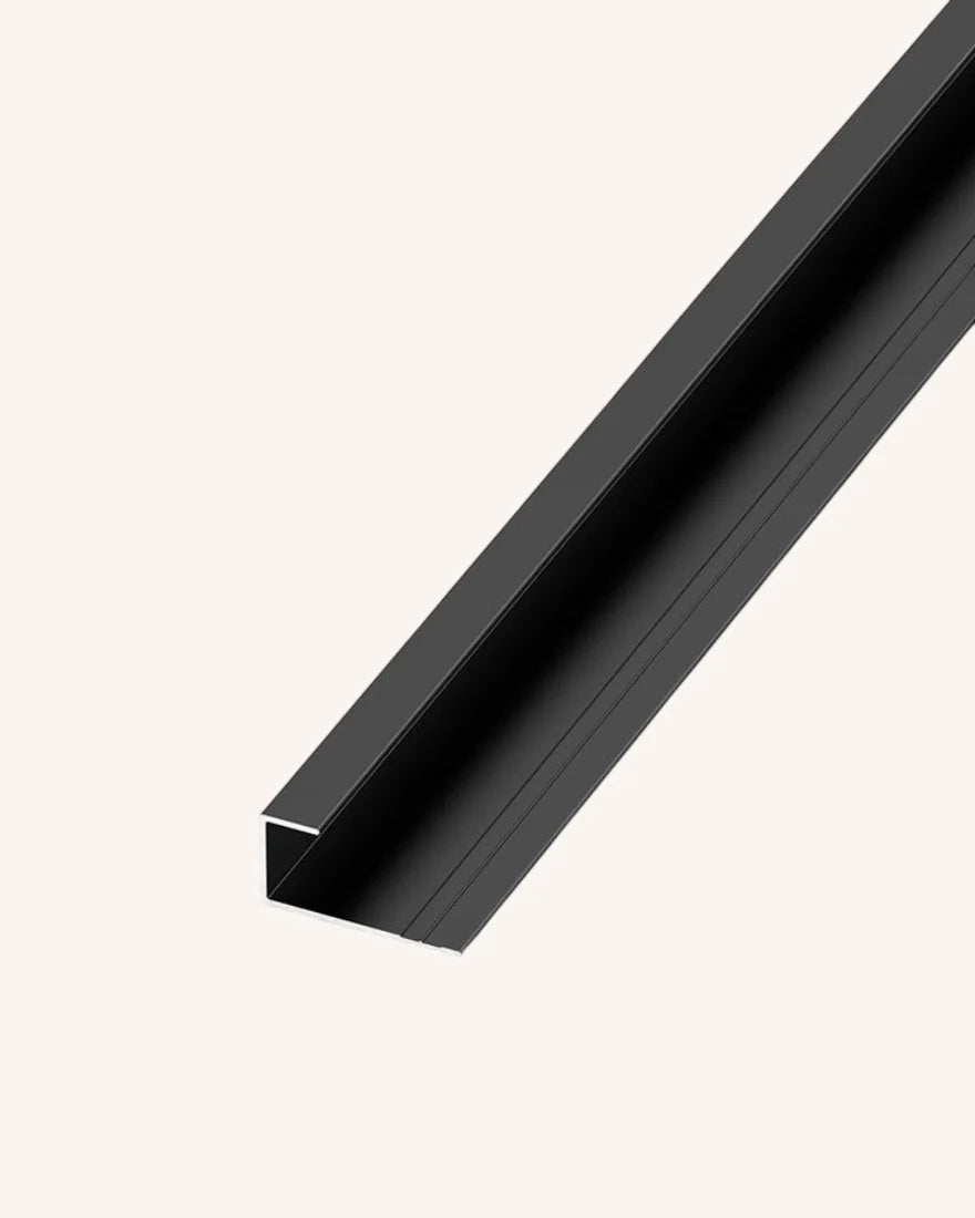 Perfil de remate en U de aluminio - Negro mate 
