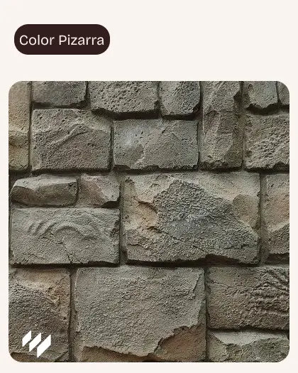 Revestimiento Panel PU Efecto Piedra Rústica Color Pizarra - Fortaleza@