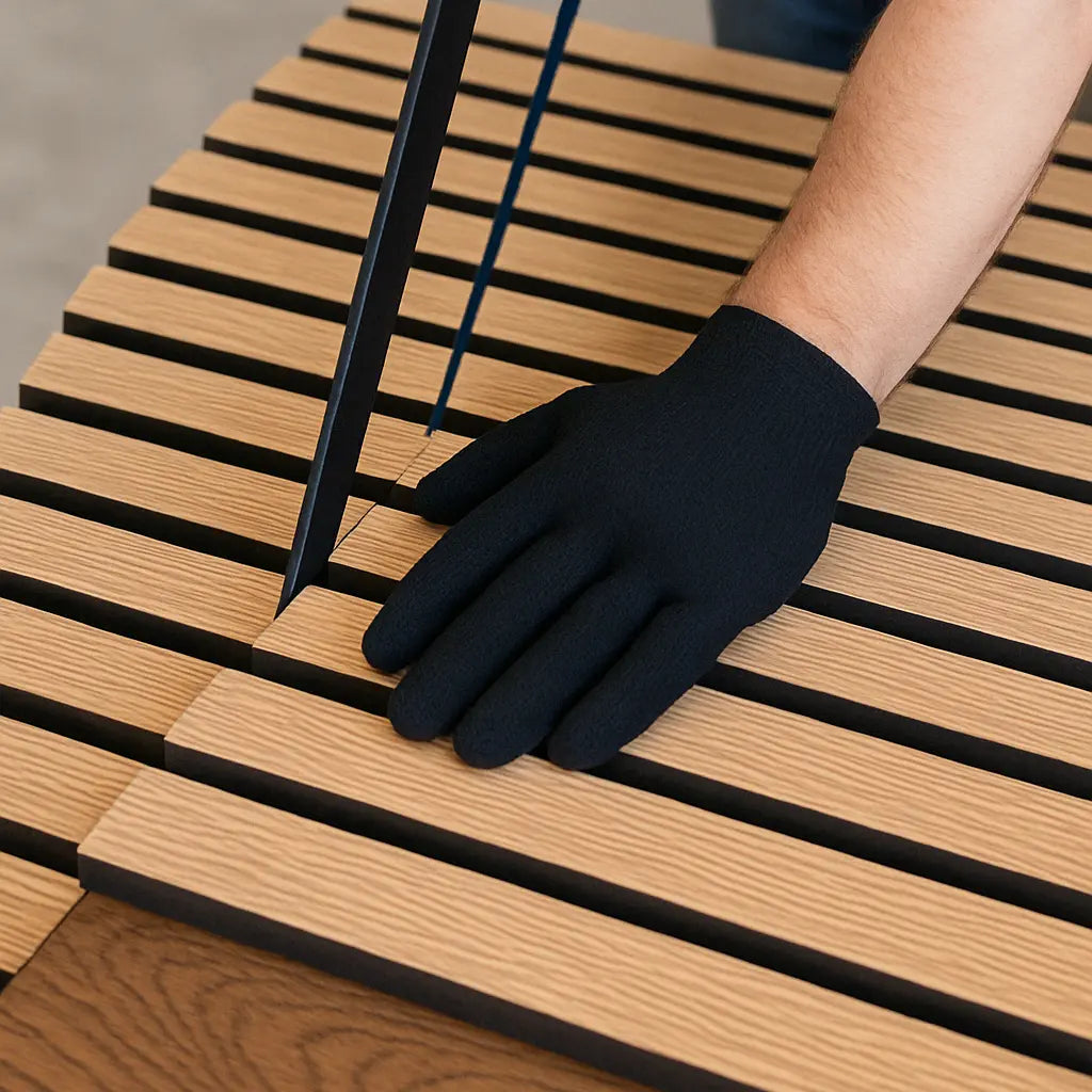 Corte el Panel Acústico de Listones de revestimientos pared