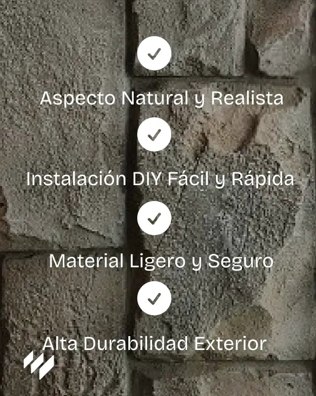 Revestimiento Panel PU Efecto Piedra Rústica Color Pizarra - Fortaleza@