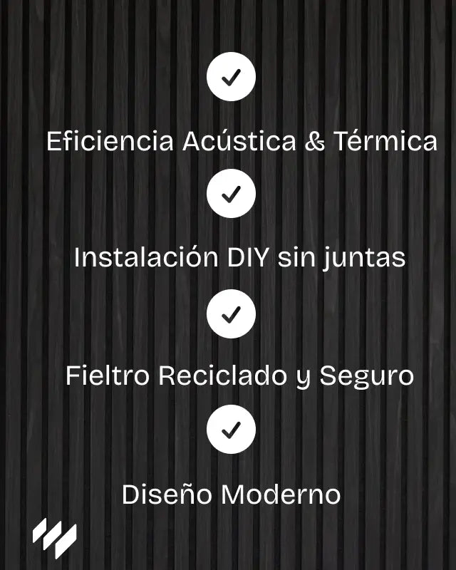 revestimientos pared Panel Accstico de Listones Roble Negro Fotografia de cerca con features