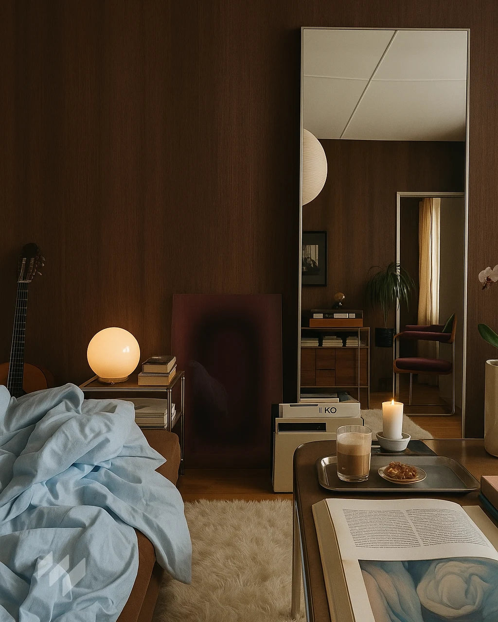 Inspiración de dormitorio con Panel Decorativo WPC Efecto Madera Roble Nocturno de Revestimientos Pared, en un diseño elegante y acogedor, ofreciendo ideas para decoración de interiores con estilo cálido y sofisticado. Dormitorio en apartamento clásico de Marta S., Valencia